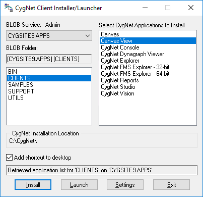 Install button